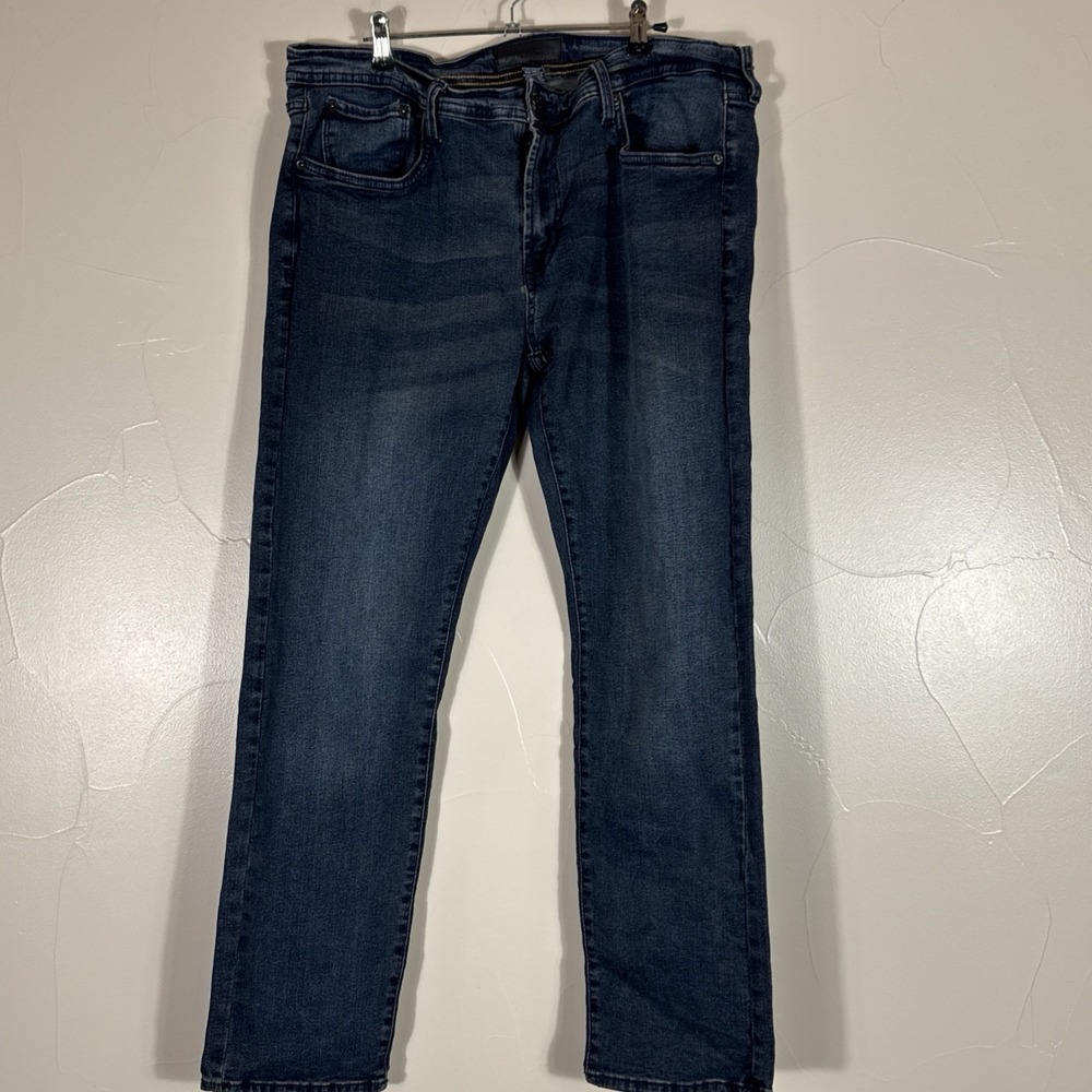 Nickel & Iron Mens Modern  Dark Blue Denim Jeans Size 36 X 28